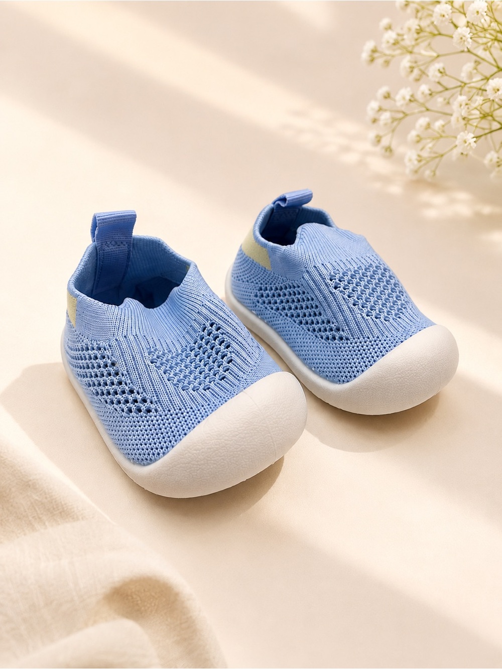 Blue Knit Toddler Slip-On Shoes Approx Size 5.5–6